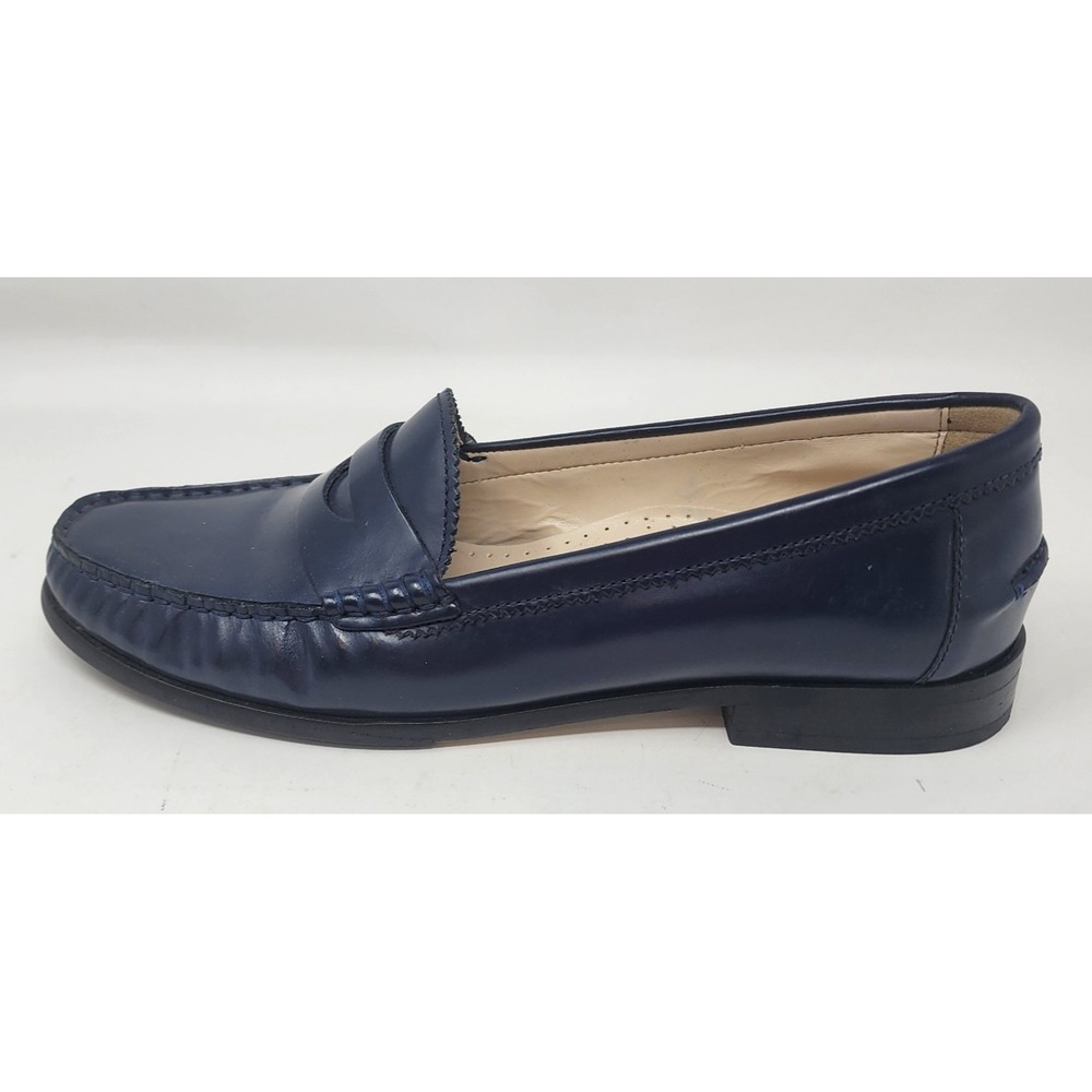 Cole Haan Navy Blue Leather Penny Loafers Women's 8 Preppy Y2K